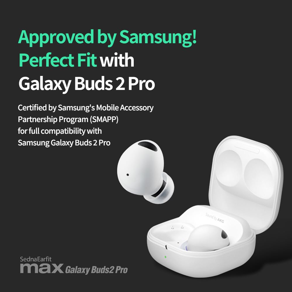 AZLA SednaEarfit MAX for Galaxy Buds 2 Pro, Phantom Black, 2 Pairs - view 4
