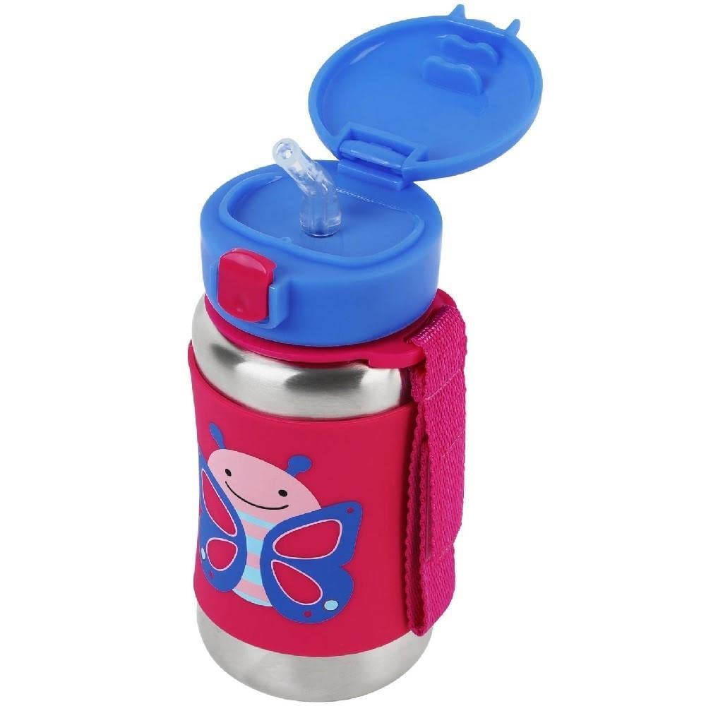 Skip Hop Stainless Steel Straw Bottle - Butterfly