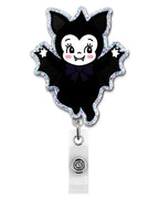 Halloween Badge Reel, Cute Spooky Gifts for Teacher Nurse - Bat