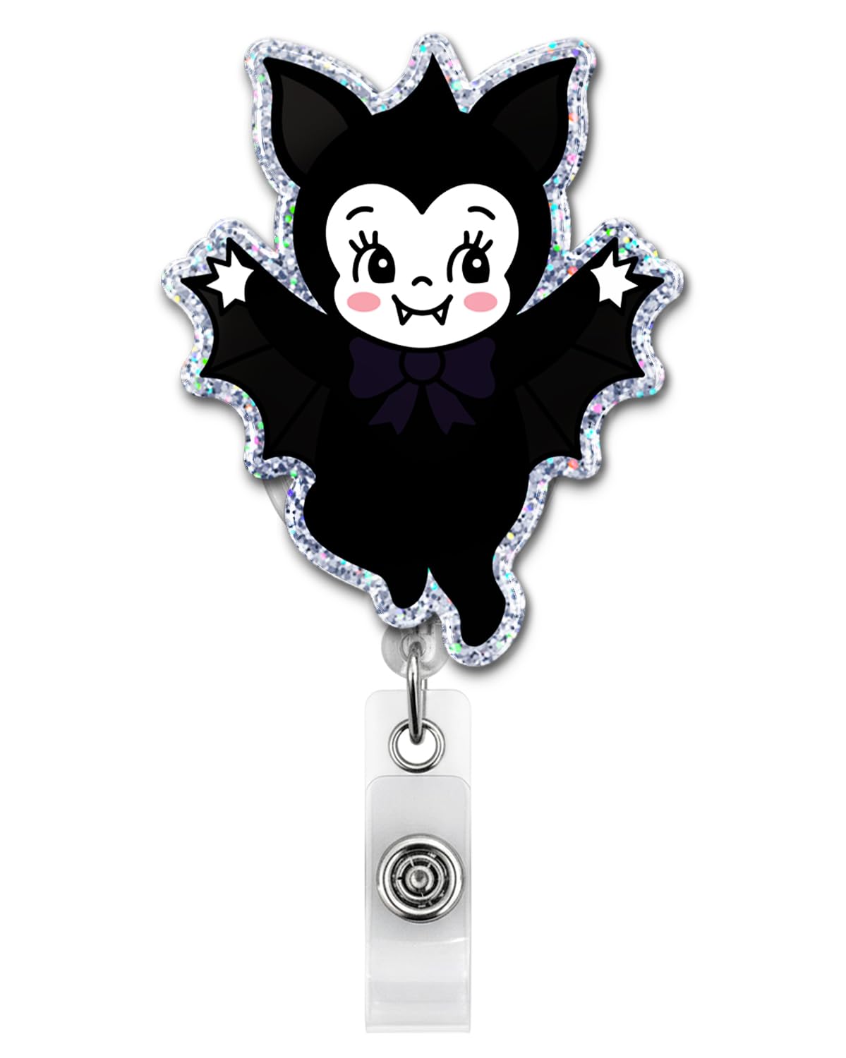 Halloween Badge Reel, Cute Spooky Gifts for Teacher Nurse - Bat