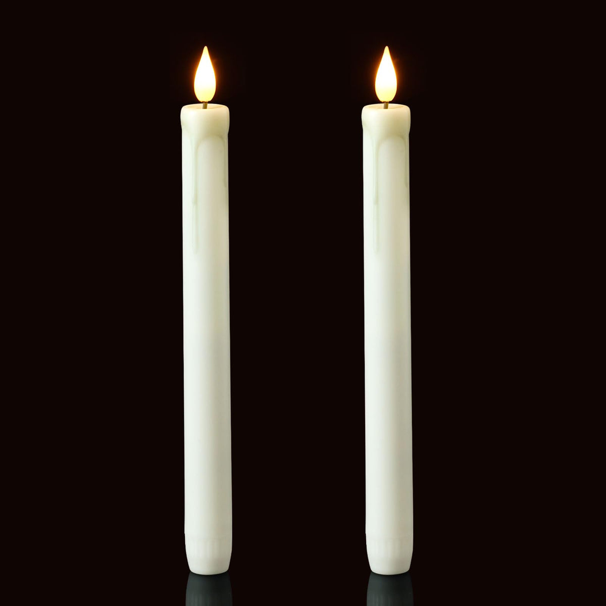 Homemory Flameless Taper Candles, No Remote, Realistic Flickering Battery Operated Candlesticks - White 2