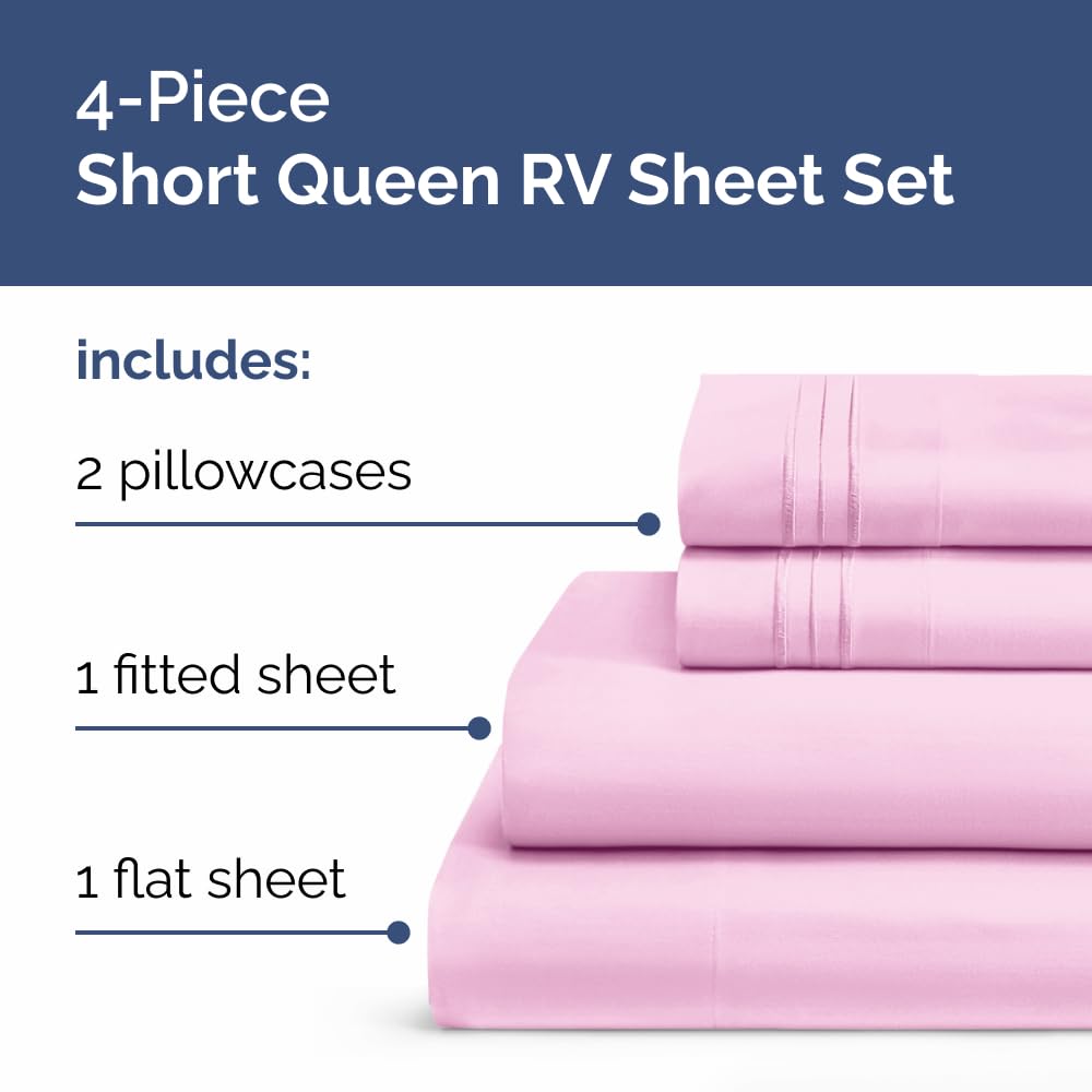 CGK Unlimited 4 Piece Sheet - 32 - Light Pink / Short Queen view 1