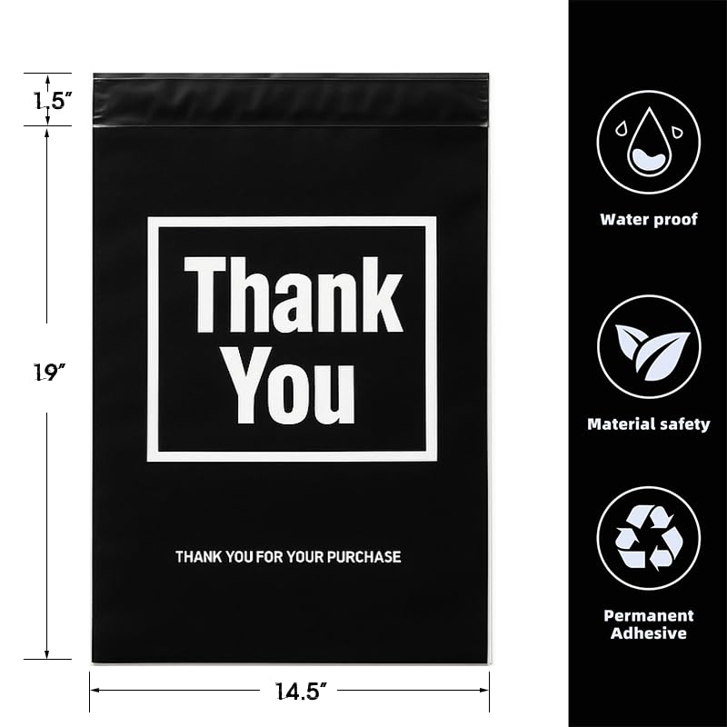 POLYSELLS Poly Mailers - black / 14.5"x19" 50 PCS view 1