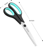 iBayam 8.5" All Purpose Sharp Black Scissors, Comfort-Grip Handles, 24-Pack