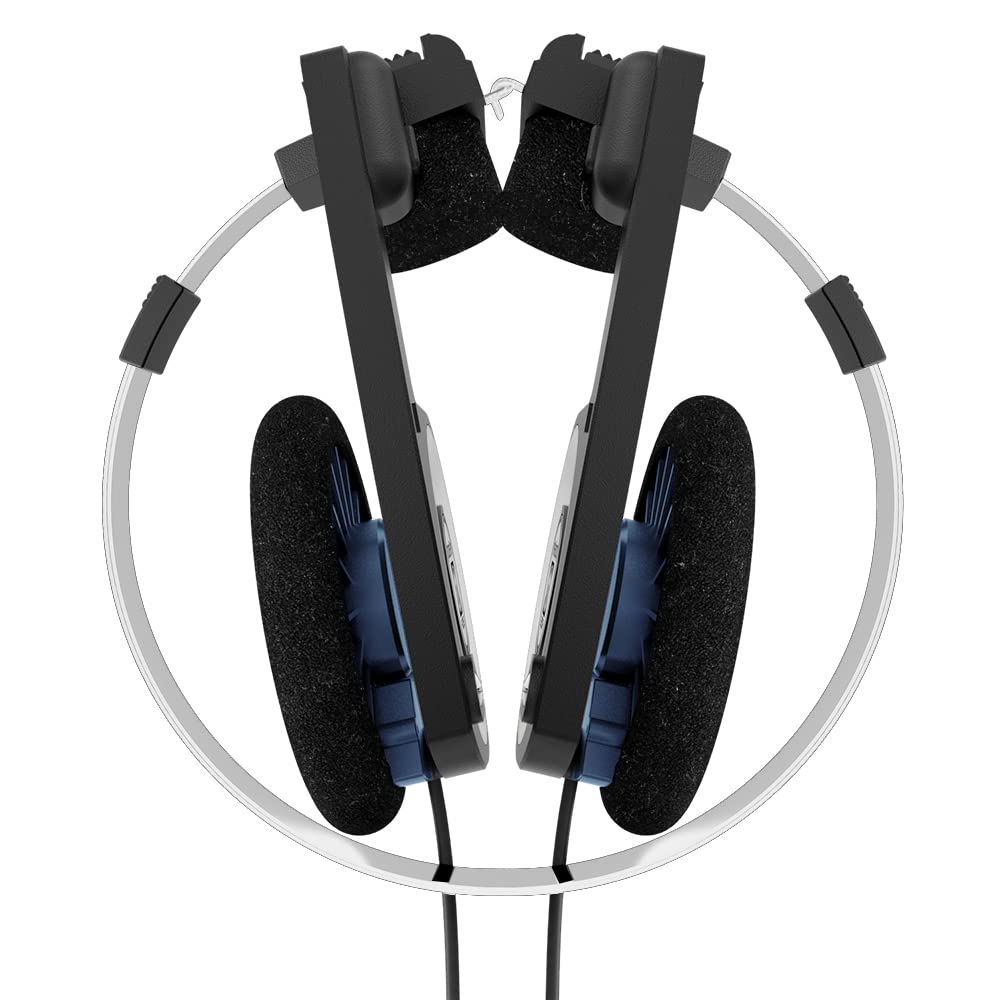 Koss Retro 80s Style On-Ear Headphones, Wired 3.5mm Plug - Black; Silver view 1