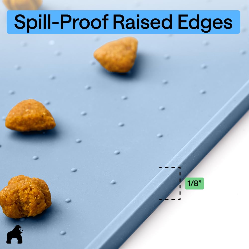 GORILLA GRIP Dog Food Mat, 100% Waterproof Silicone