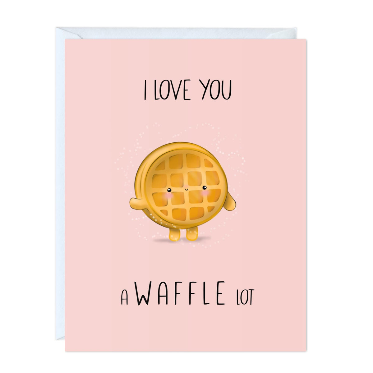 ALY LOU Cute Funny Anniversary Birthday Love Greeting Card, Blank Inside - Love You A Waffle Lot