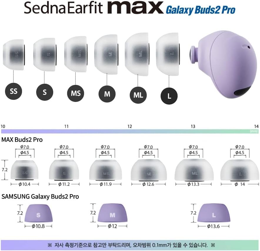 AZLA SednaEarfit MAX for Galaxy Buds 2 Pro, Phantom Black, 2 Pairs - view 6