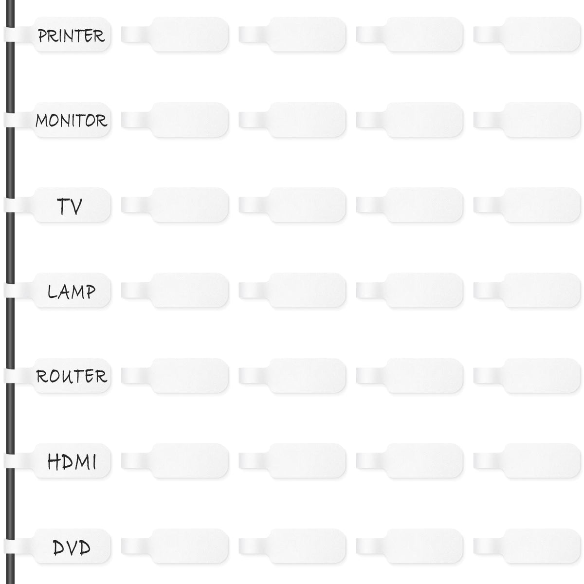 Trilancer Cable Cord Labels Large Size for Wire Organizing & Identification