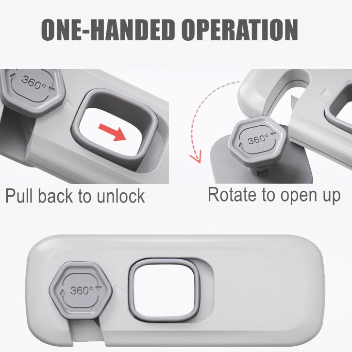 5 Pack Child Proof Refrigerator Lock, QYESWHSR Fridge Locks for Kids with Sticky Adhesive Pads, Child Safety Locks for