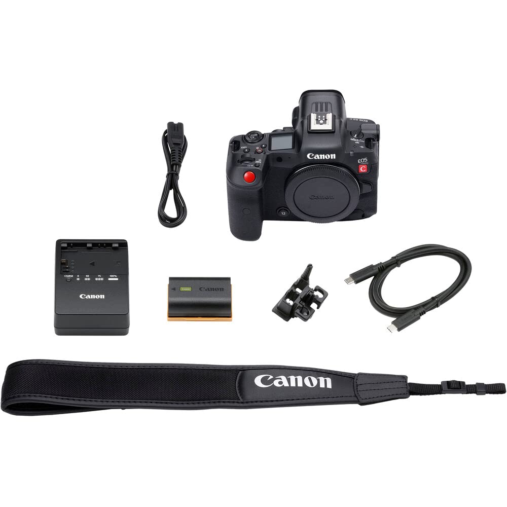 Canon EOS R5 C Mirrorless Cinema Camera with Tripod (5077C002) Bundle (5077C002_EDI_2-RE) (Pack of 17)
