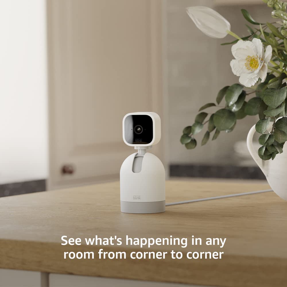 Blink Mini Pan-Tilt Camera (newest model), Rotating indoor plug-in smart security camera, two-way audio, HD video