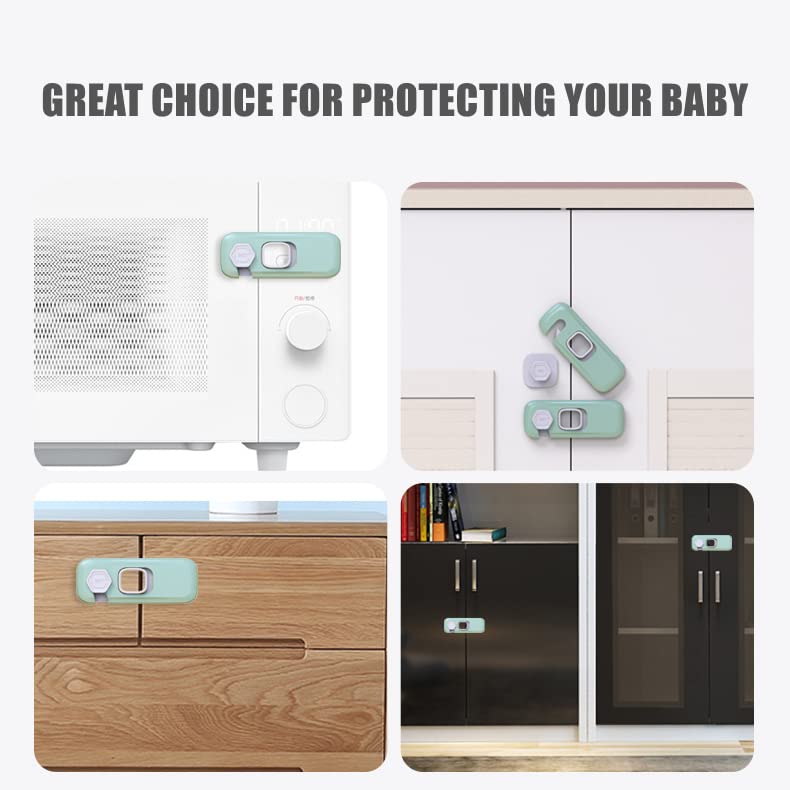 5 Pack Child Proof Refrigerator Lock, QYESWHSR Fridge Locks for Kids with Sticky Adhesive Pads, Child Safety Locks for
