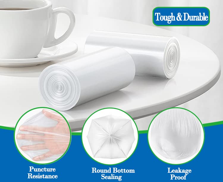 5 Gallon 80pcs (Fit 4.5-5.3 Gal) Small Clear Trash Bags Strong Garbage Bags, 18-20 Liter (additional view 2)