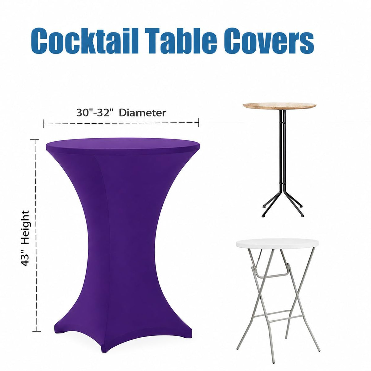 Lemict Cocktail Table Covers - Purple-32"x43" / 2 view 1