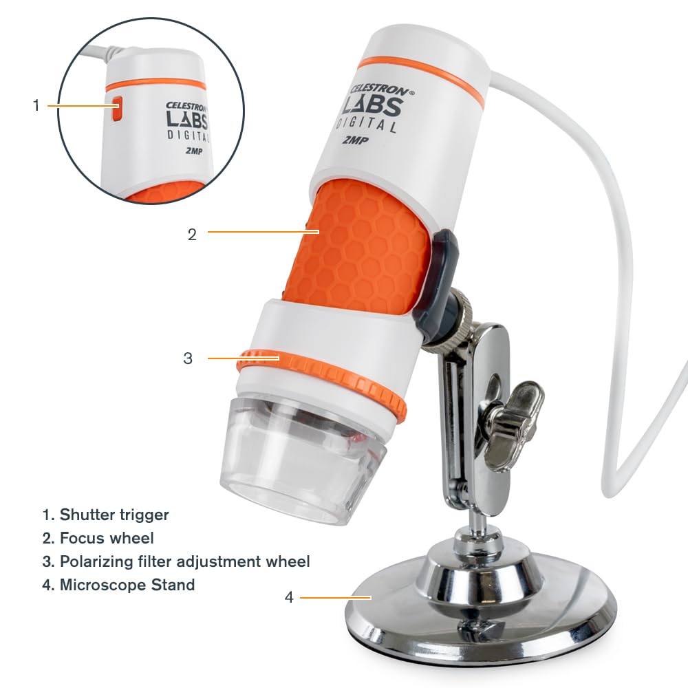Celestron Labs Digital 2MP Handheld Microscope for Live PC ViewingLearning (additional view 9)