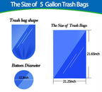 5 Gallon 80pcs (Fit 4.5-5.3 Gal) Small Clear Trash Bags Strong Garbage Bags, 18-20 Liter (additional view 1)