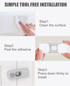 5 Pack Child Proof Refrigerator Lock, QYESWHSR Fridge Locks for Kids with Sticky Adhesive Pads, Child Safety Locks for