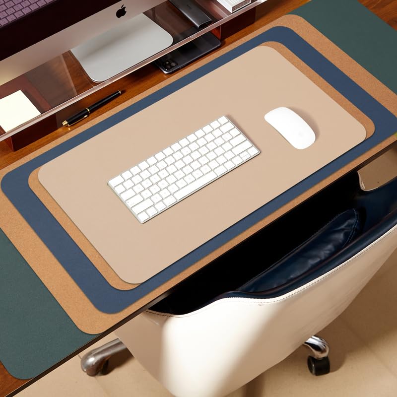 HOMIEAZICOZI Cork Desk Mat - Dual-Sided Desk Pad for Office and Home - Desk Organization and Accessories - Ideal for