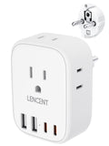 LENCENT Travel Plug Adapter - Type E/F-17.5W- Germany