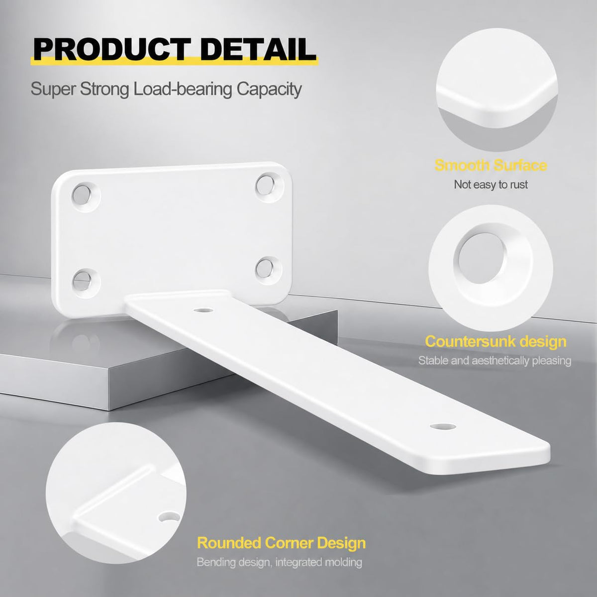 MHMYDZ Hidden L Shelf Bracket - view 5