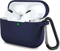 Lerobo for AirPod Pro Case, Soft Silicone Cover with Keychain - Navy Blue