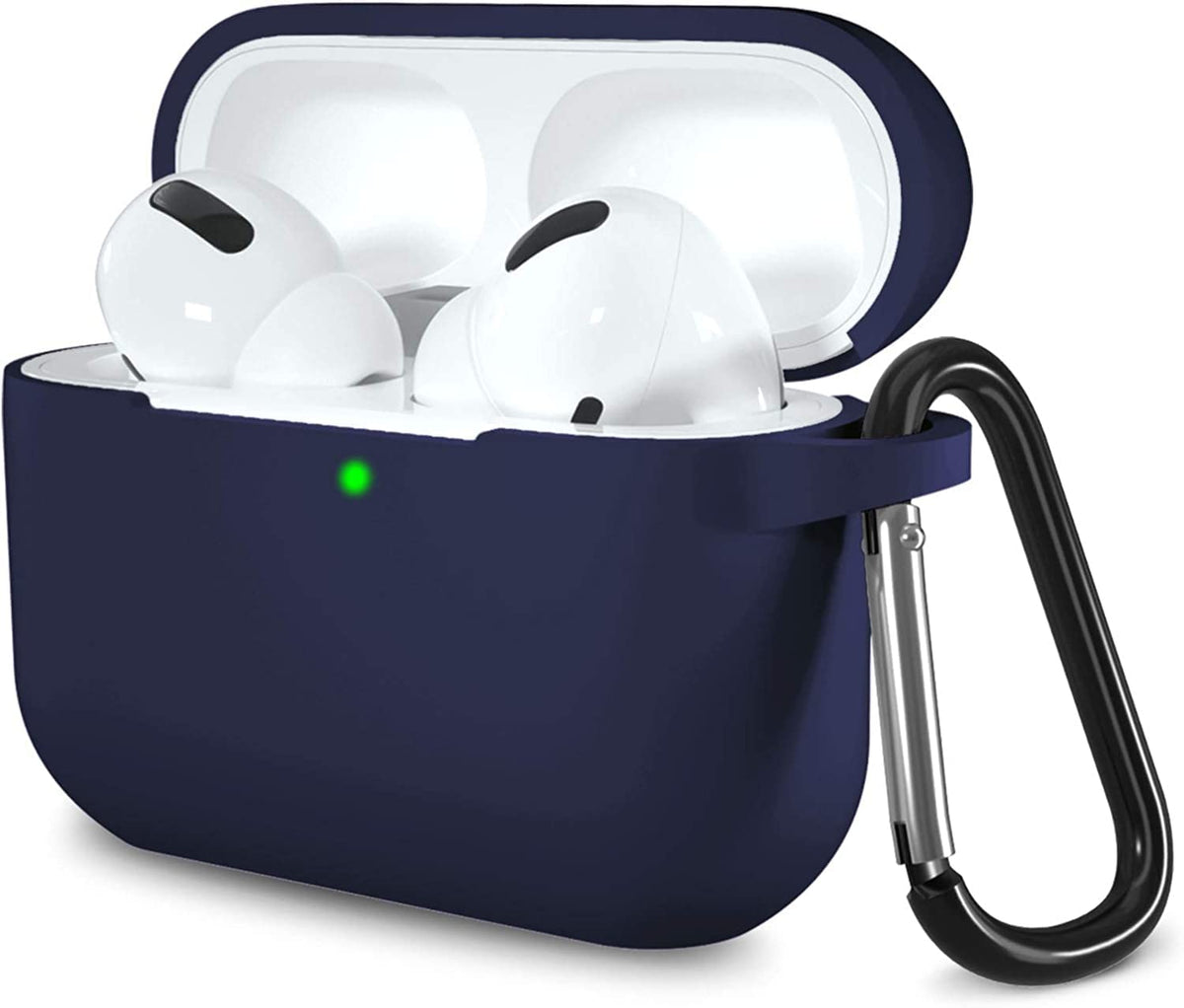 Lerobo for AirPod Pro Case, Soft Silicone Cover with Keychain - Navy Blue
