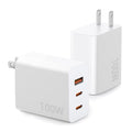 100W USB C Charger Block,2Pack 3-Port PD&AC GaN Super Fast USB C Charging Block Wall