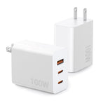100W USB C Charger Block,2Pack 3-Port PD&AC GaN Super Fast USB C Charging Block Wall