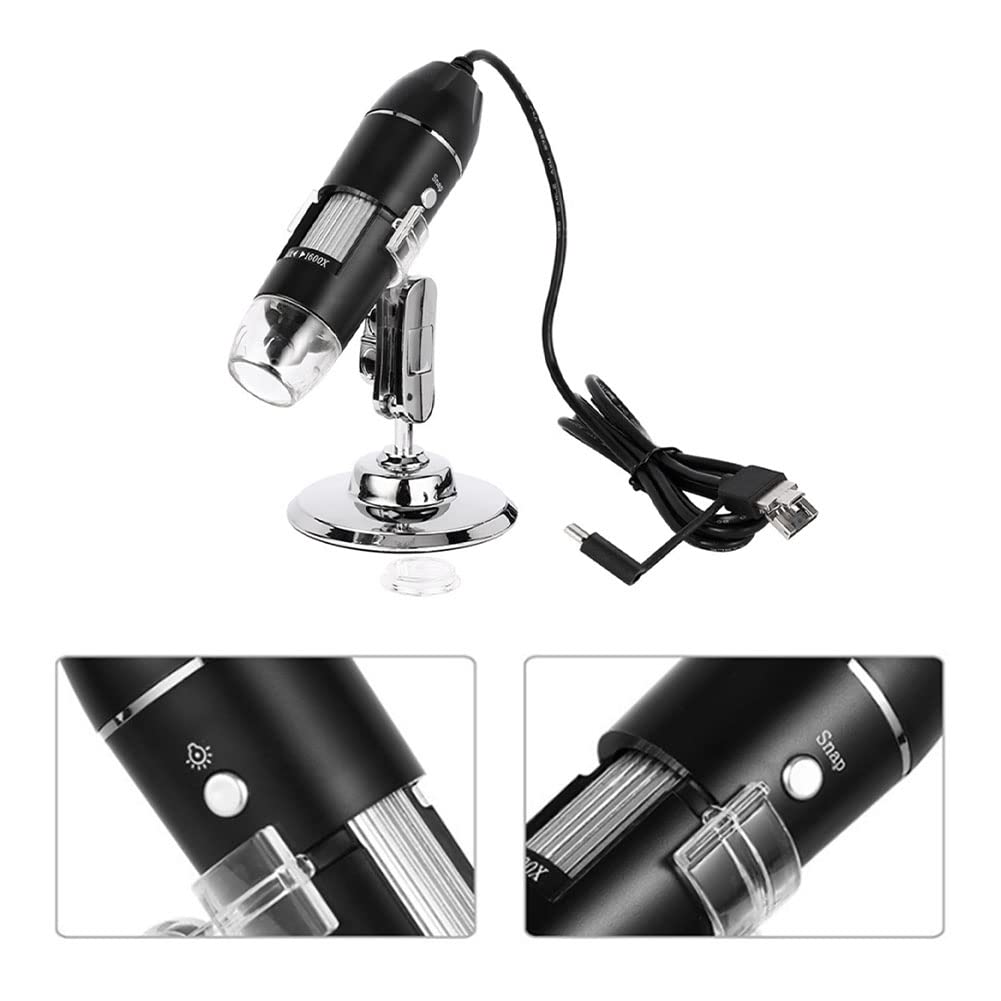 Luejnbogty 1600X Digital Microscope Camera 3In1 USB Portable Elec Microscope for Soldering LED Magnifier for Cell Phone