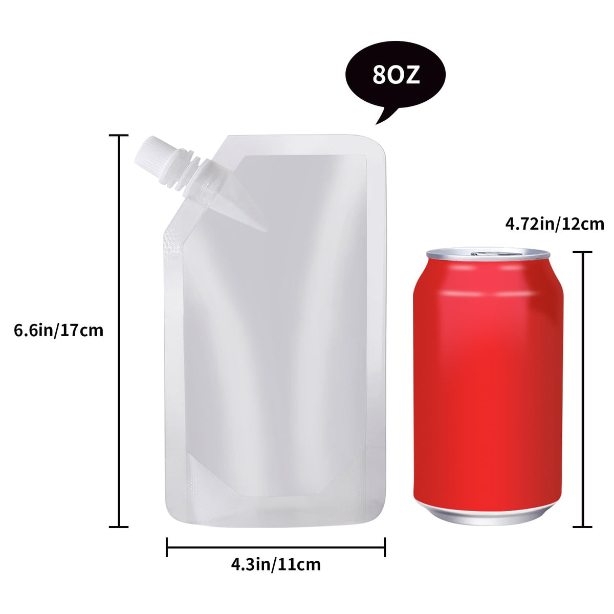 OHMAXHO Plastic Reusable Drink Pouches for Adults - B【8OZx16PCS】 view 1