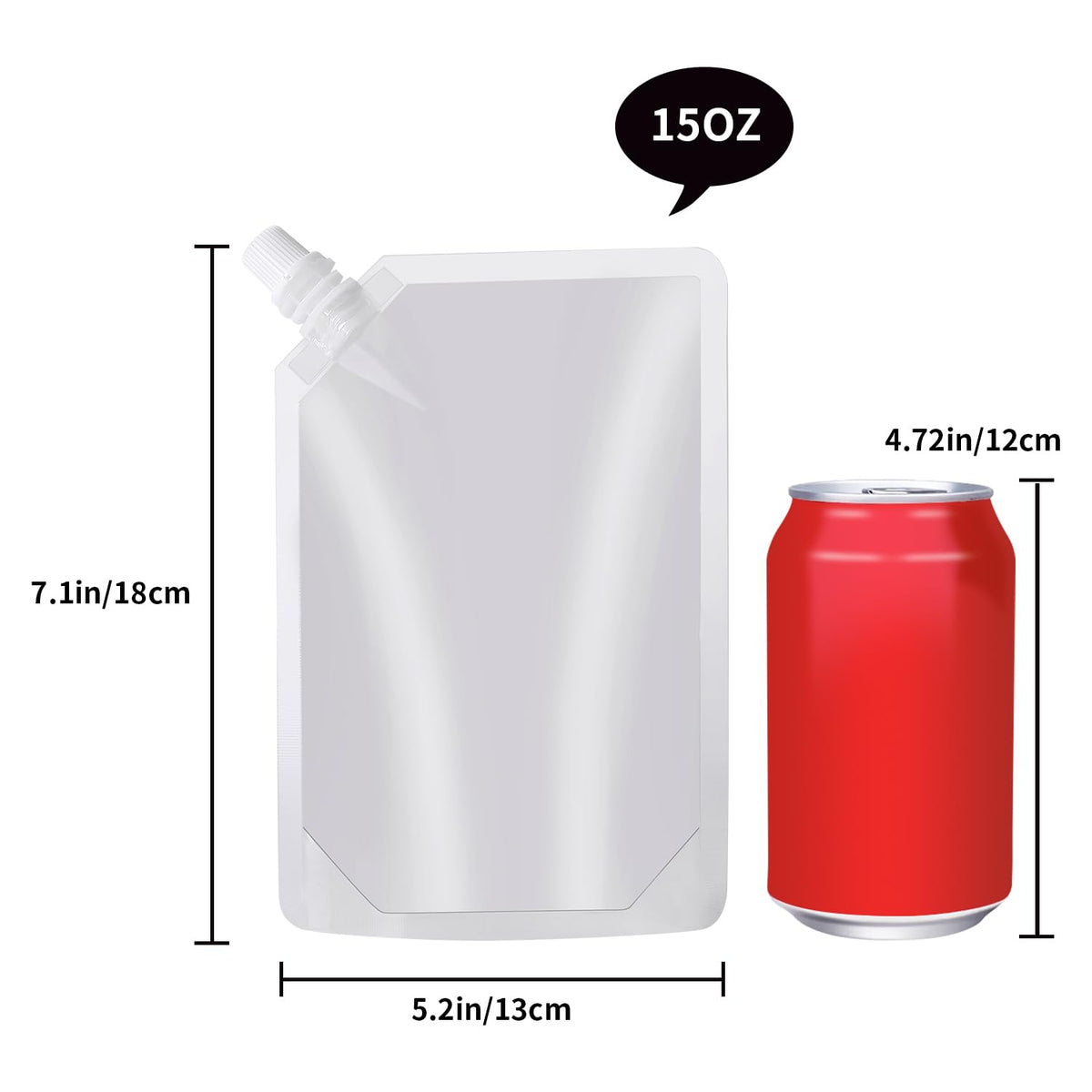 OHMAXHO Plastic Reusable Drink Pouches for Adults - C【15OZx12PCS】 view 1