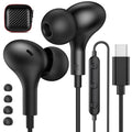 USB C Headphones for iPhone 18 Pro Max 17 16 15/Galaxy S26 FE Wired Earbuds - Black