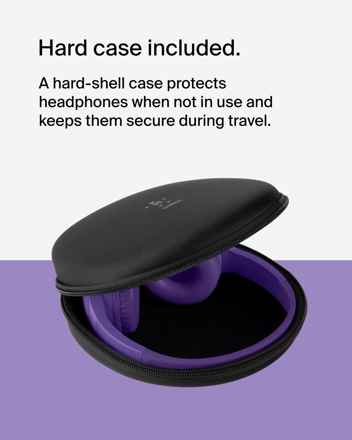 Belkin SoundForm Mini Kids Headphones - Purple / Wireless (USB-C) + Case view 6