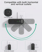 Outlet Extender with Rotating Plug - Black view 1