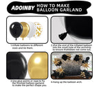 ADOINBY Balloons Arch Kit - Gold and Black White view 2
