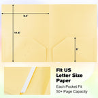 EEHZTSI Plastic Folders with Pockets - Light Yellow / 6-Pack view 4
