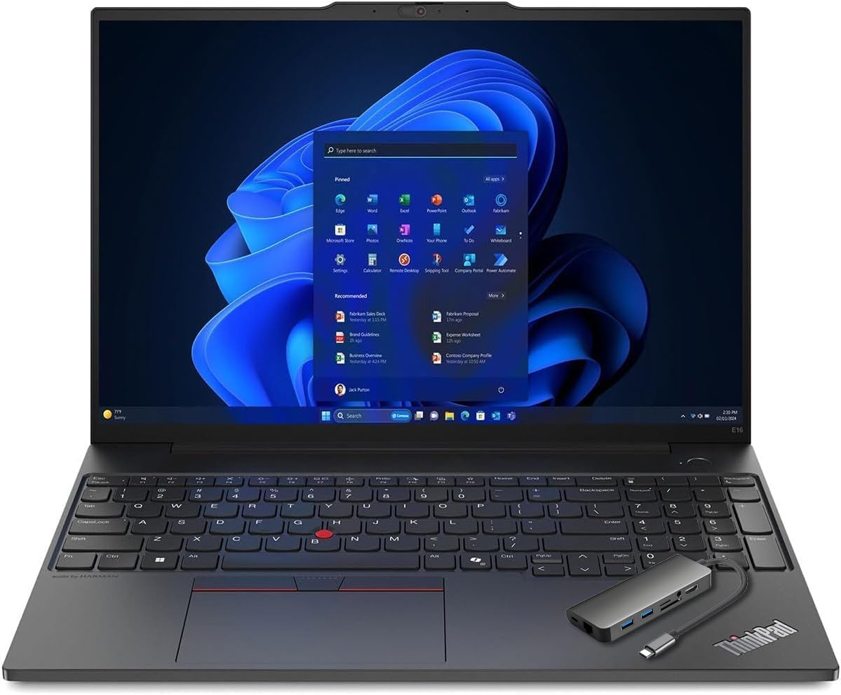 Lenovo ThinkPad E16 16 Ryzen 7 7735HS 16GB DDR5 512GB SSD Type-C Hub Laptop