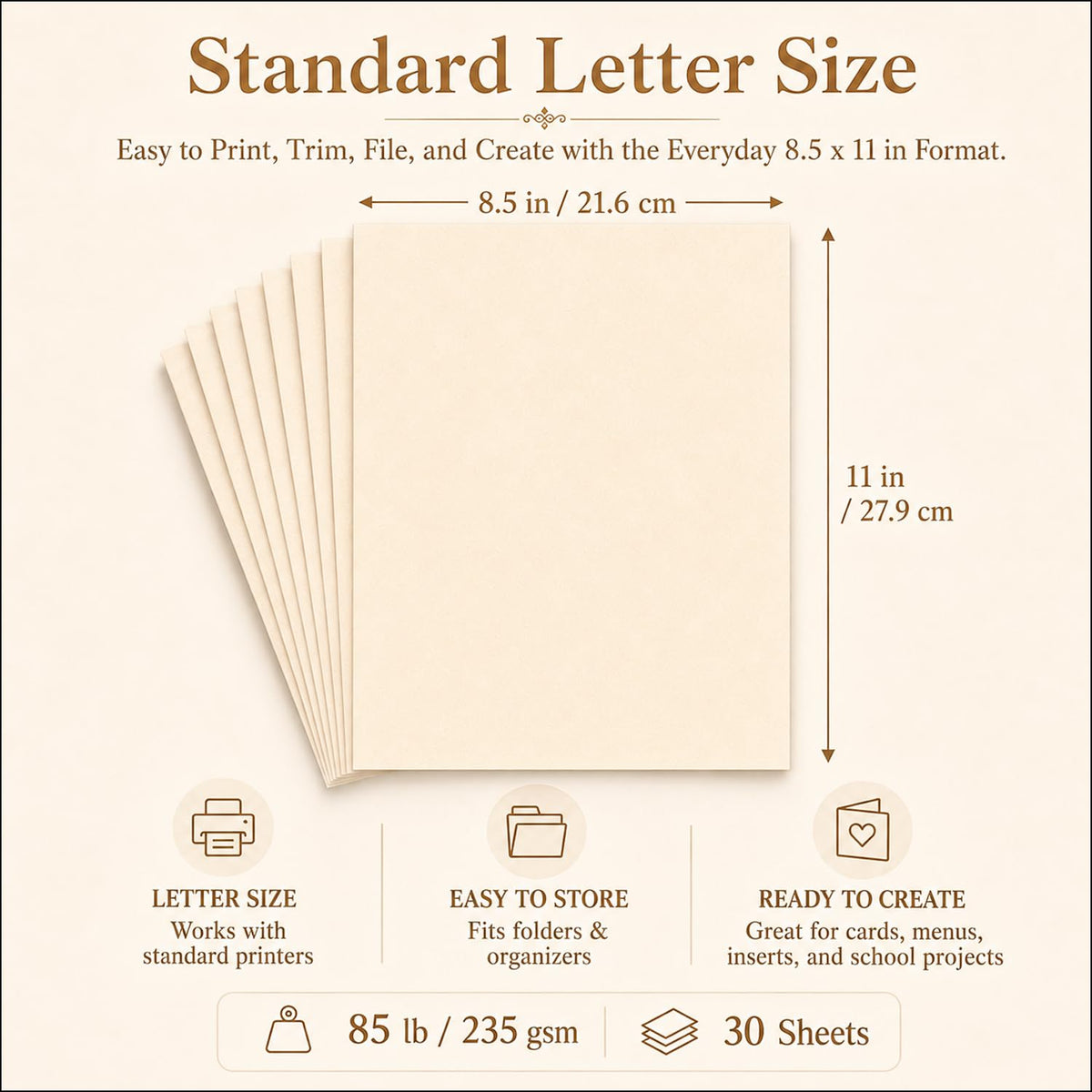 Envelopus 8.5 x 11 Cover Stock - Cream view 1