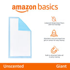 Amazon Basics Leak-Proof Dog and Puppy Potty Training Pee Pads with Quick-Dry 5-Layer Surface, Standard Absorbency