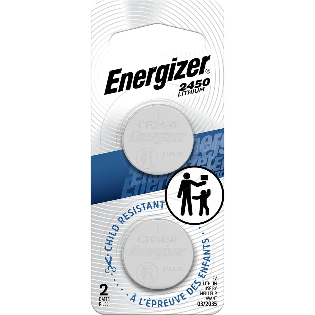 Energizer 2450 Lithium Coin Battery, 2 Pack