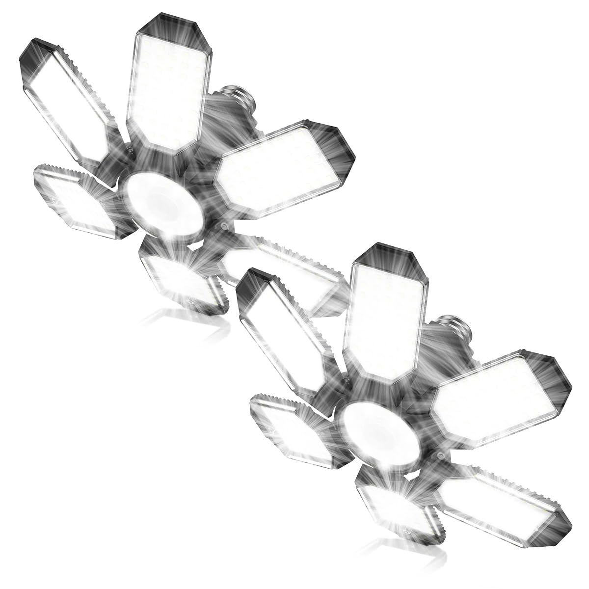 POLARPRA LED Garage Lights - 30000LM Super Brighter Garage Lighting w/ 6 Deformable