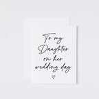 palmpaperie wedding day card. To - To my Daughter view 1