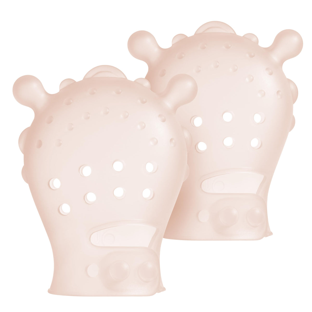 Olababy Silicone Newborn Mittens No Scratch, Mouthing Teething, (Coral)