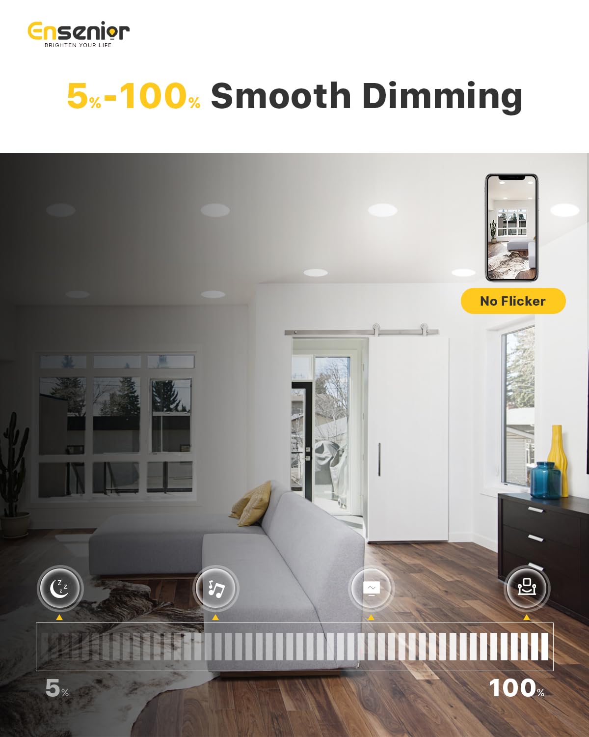 Ensenior 12 Pack 6 Inch LED Recessed Ceiling Light, 6000K, 1200LM 12W 120V (HY_888)