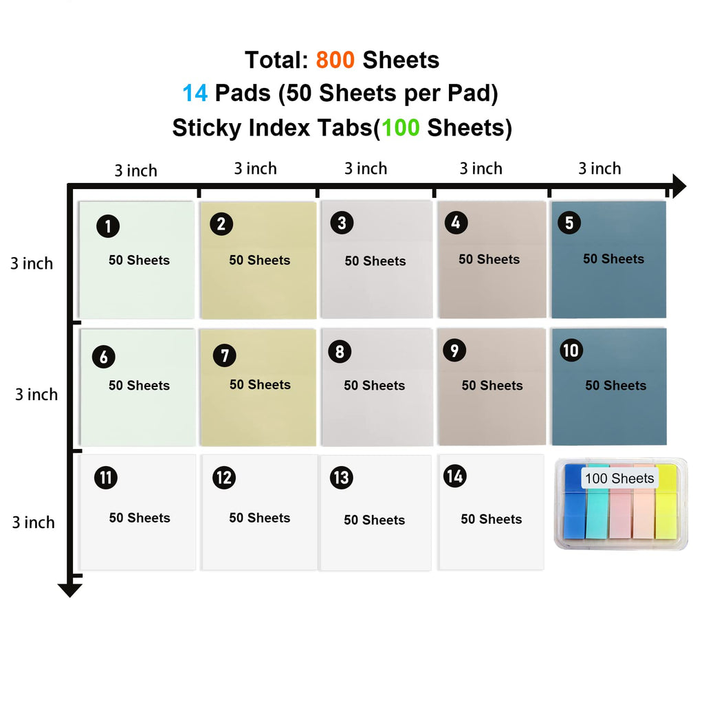 800 Sheets Transparent Sticky Notes
