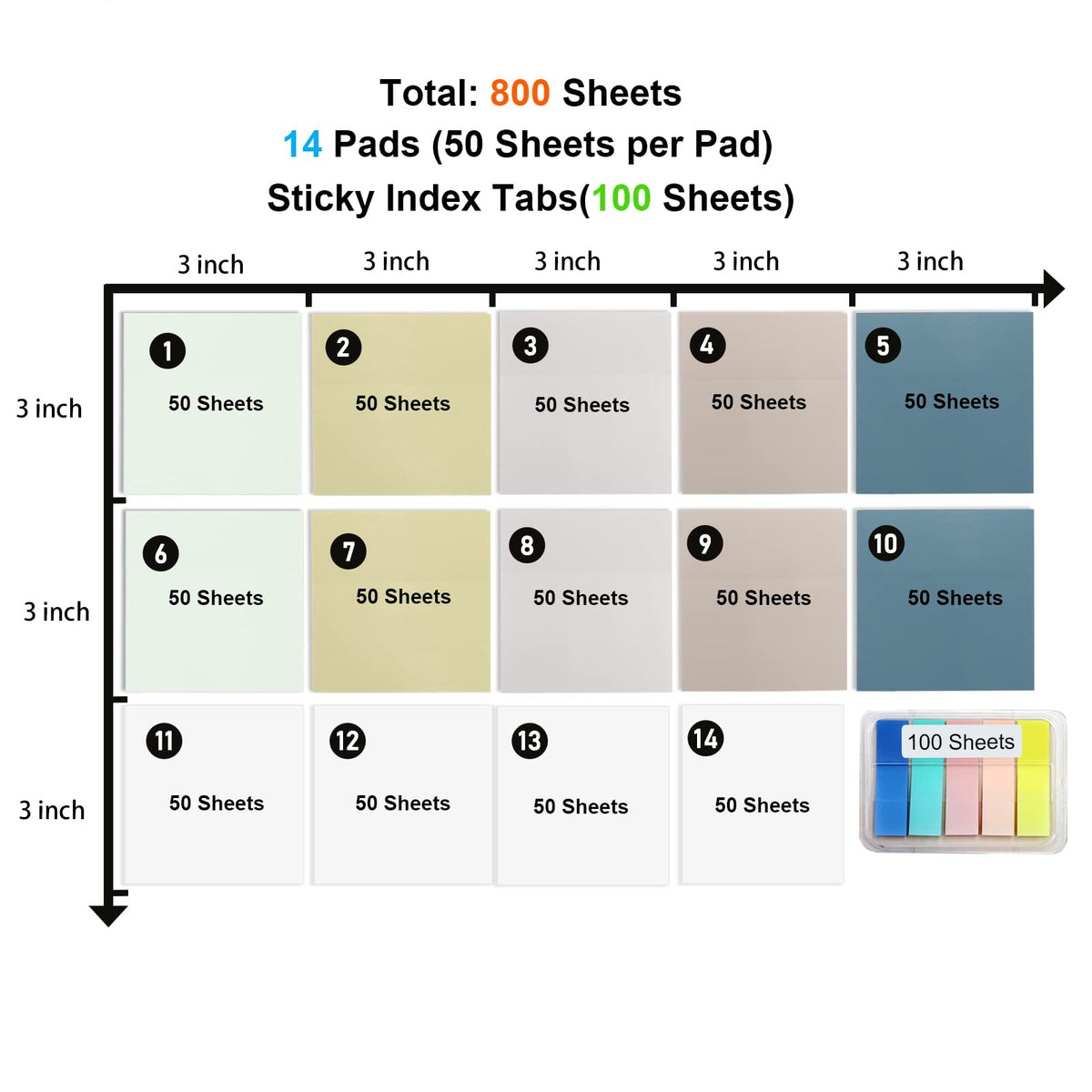 800 Sheets Transparent Sticky Notes