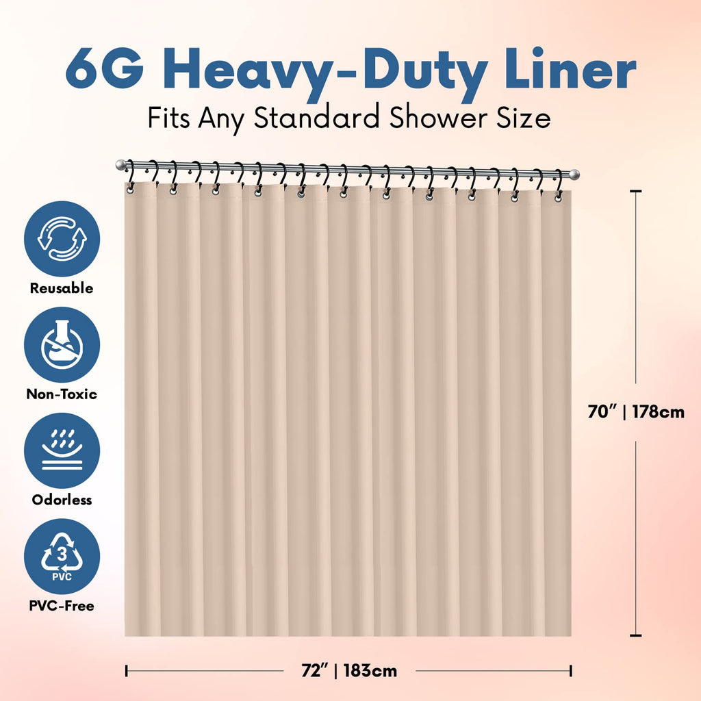 No Smell Shower Curtain Liner 72x72