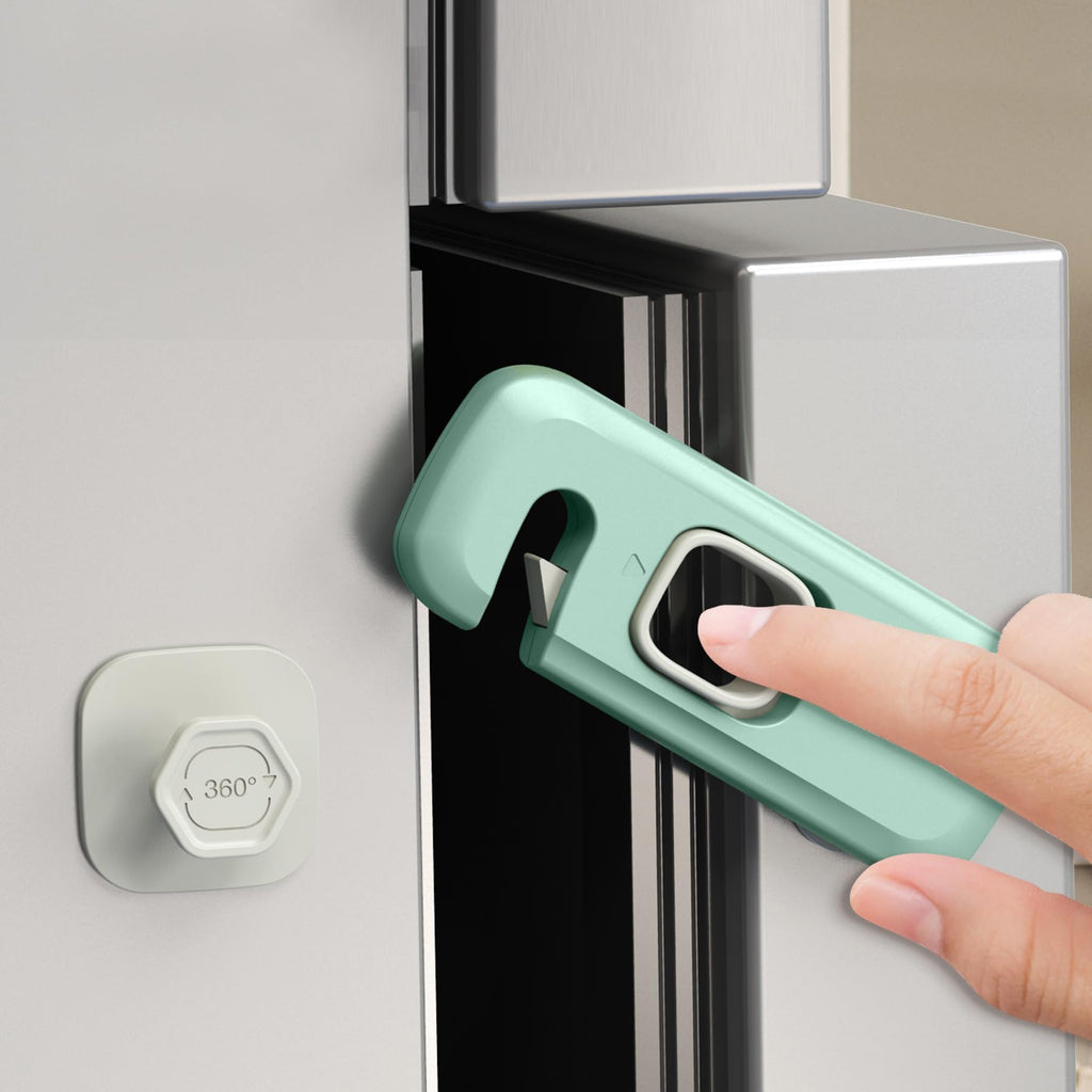 5 Pack Child Proof Refrigerator Lock, QYESWHSR Fridge Locks for Kids with Sticky Adhesive Pads, Child Safety Locks for