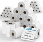 9527 Product 4x6 Blank Direct Thermal Shipping Labels for Zebra 2844 Zp-450 Zp-500 Zp-505,250 Labels/Roll,Total 100 (Pack of 100)